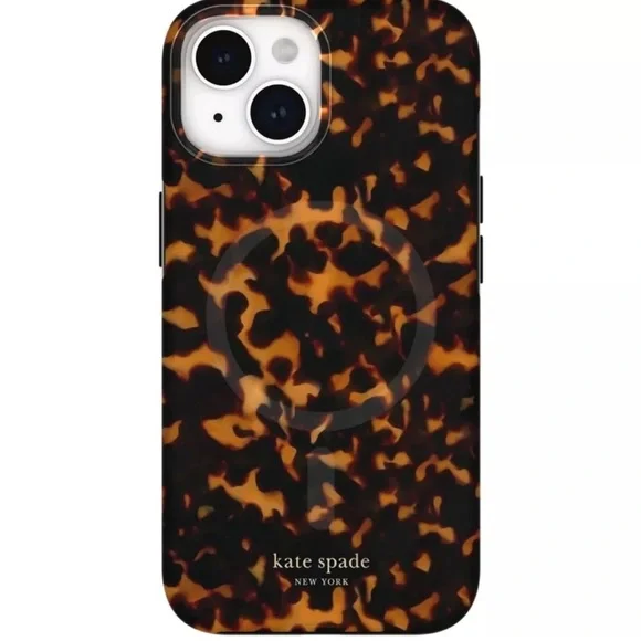 NIB Kate Spade Tortoise phone case for 15 Plus iPhone - Picture 1 of 3